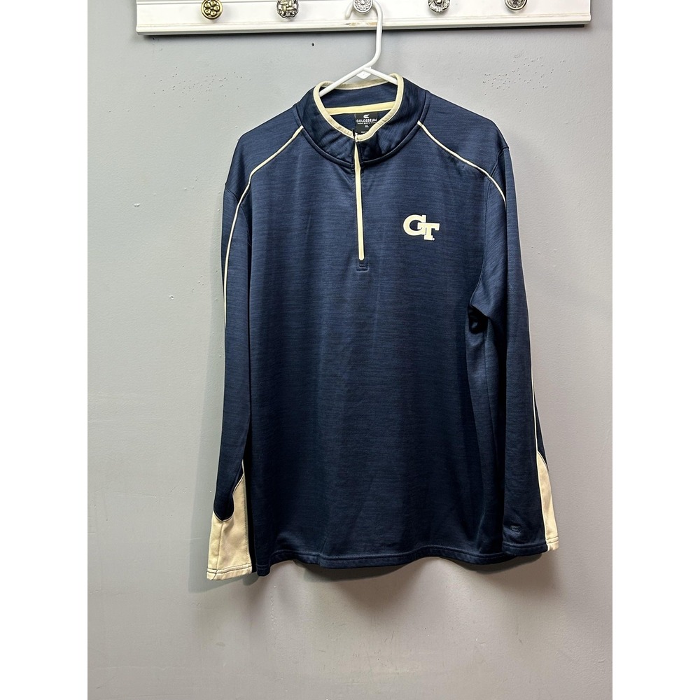 Georgia Tech Yellow Jackets Shirt Mens XL Navy NCAA Football Colosseum 1/4 Zip